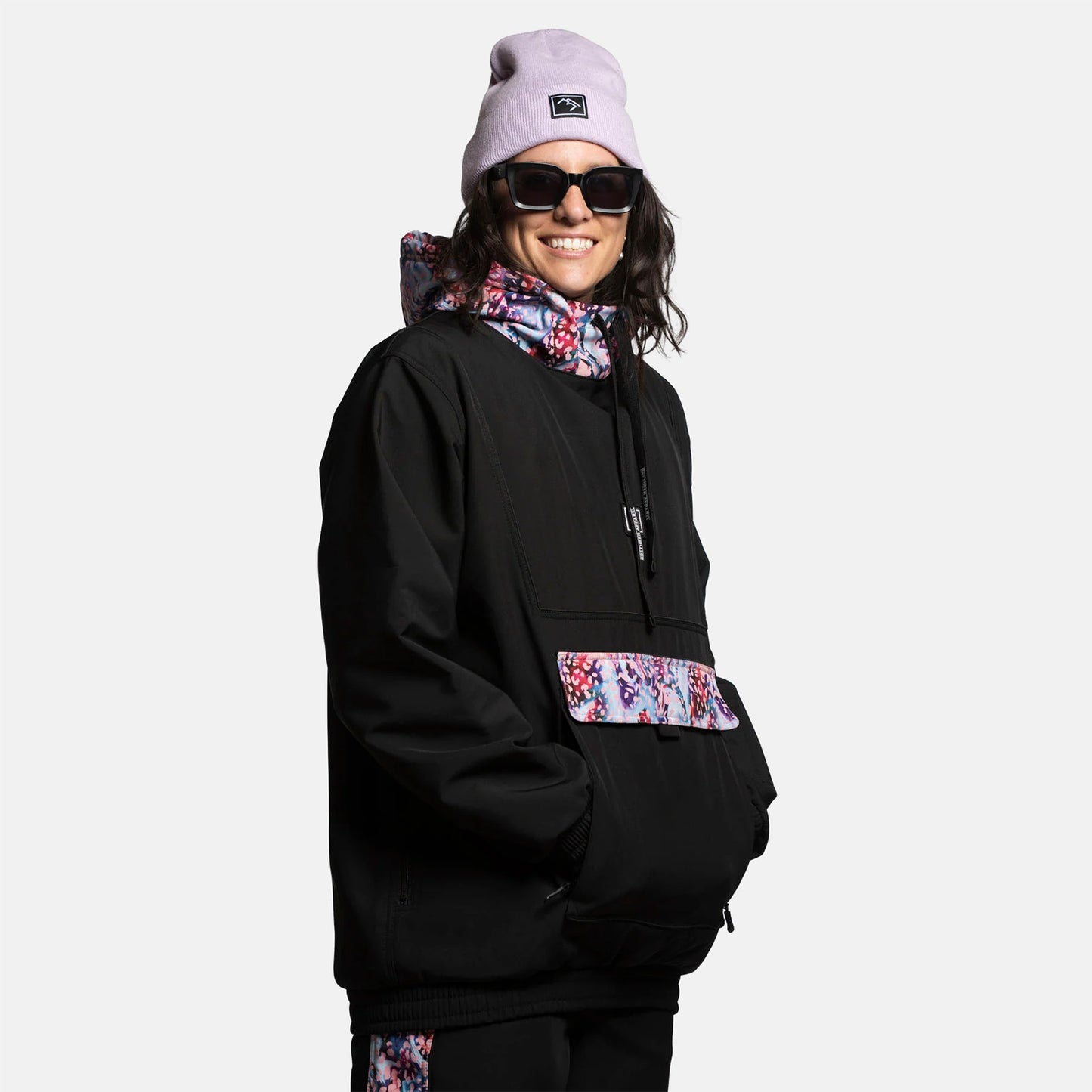 Brethren Apparel W' Basline Pullover Jacke - Darkside / Thompson Print Schwarz Bild 2