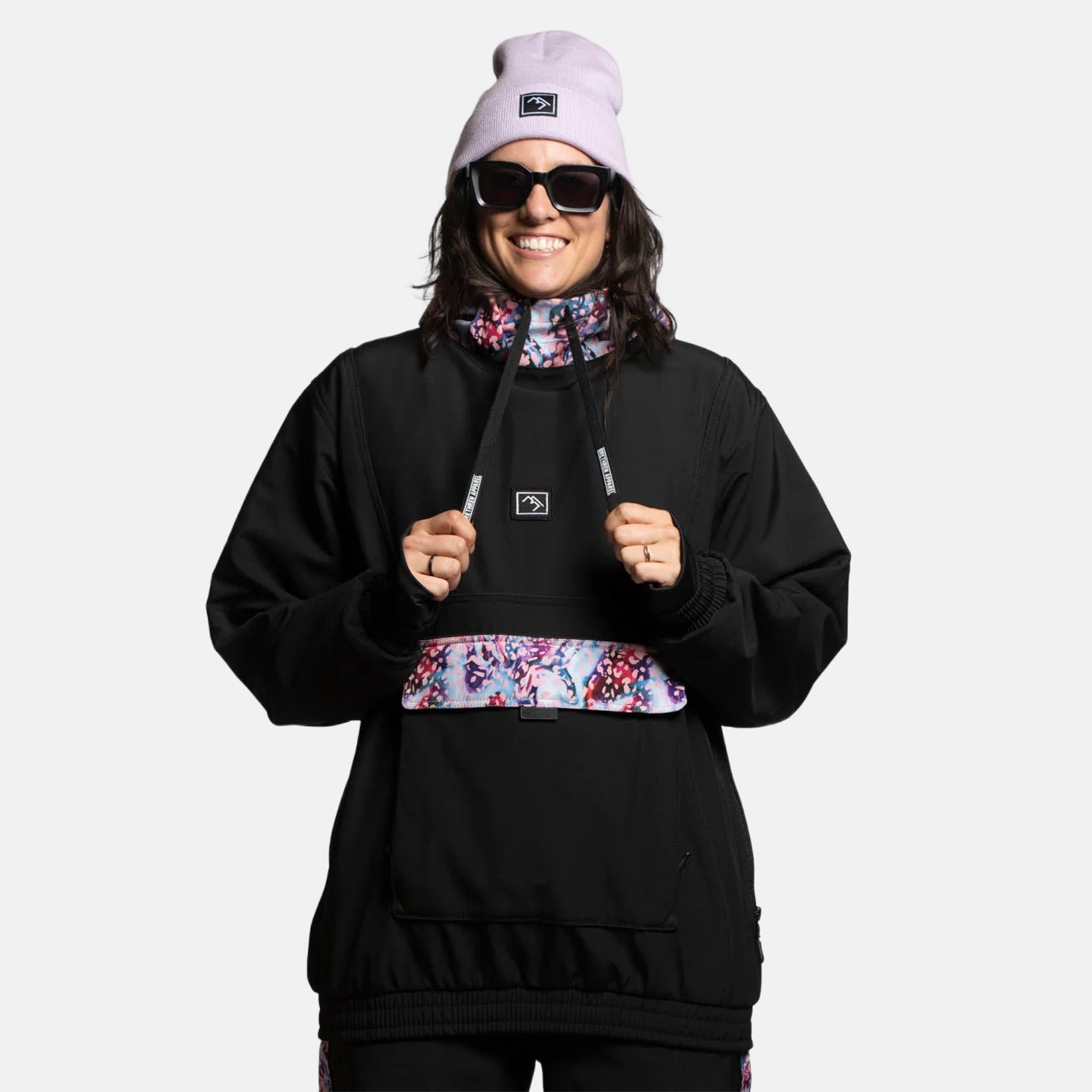 Brethren Apparel W' Basline Pullover Jacke - Darkside / Thompson Print Schwarz Bild 1