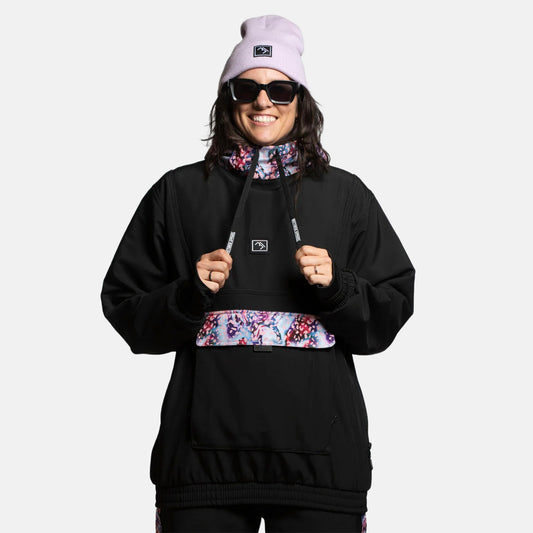 Brethren Apparel W' Basline Pullover Jacke - Darkside / Thompson Print Schwarz Bild 1